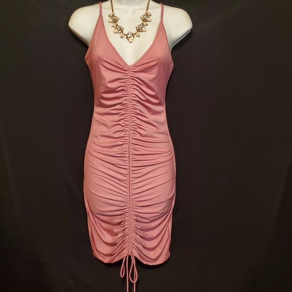 Sexy Fashion Nova Ruched Pink Dress S - Picture 2 of 6